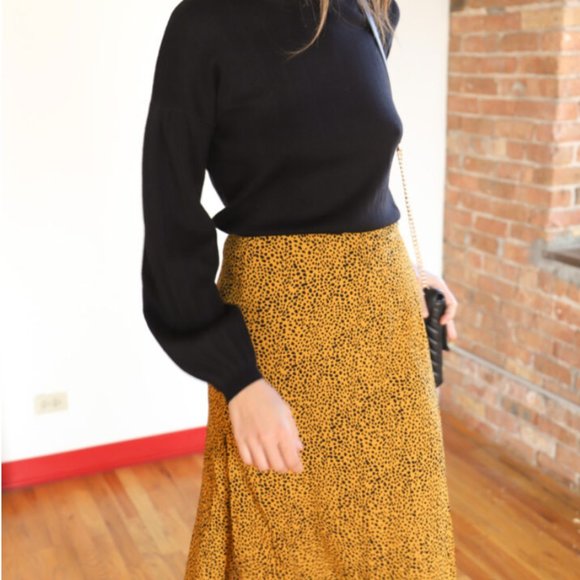 NWT Cheetah Print Slit Midi Skirt - Picture 6 of 9